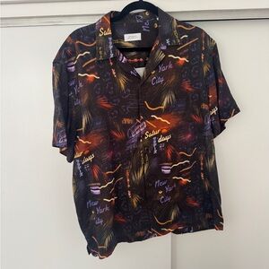 Saturdays New York City Neon Lights Lyocell Button Up